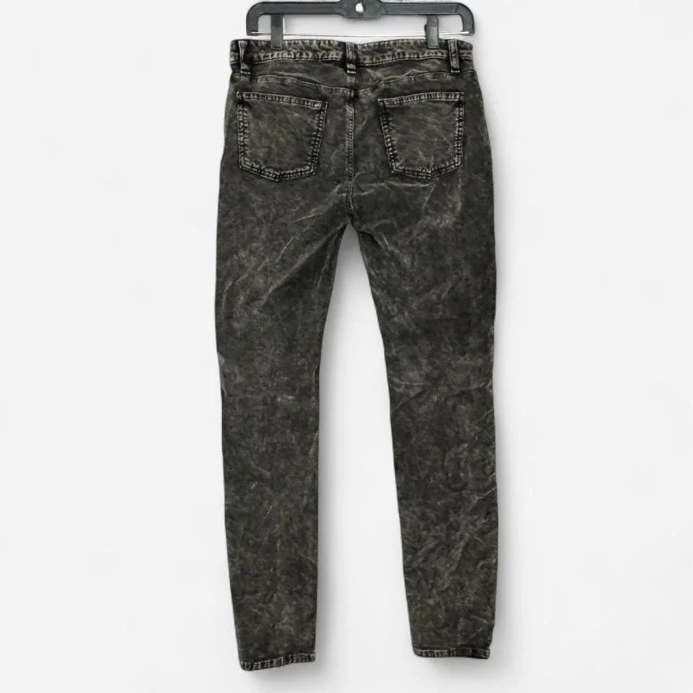 Eileen Fisher Velvet Feel Acid Wash Skinny Jeans Black Sz 6 Grunge Quiet Luxury